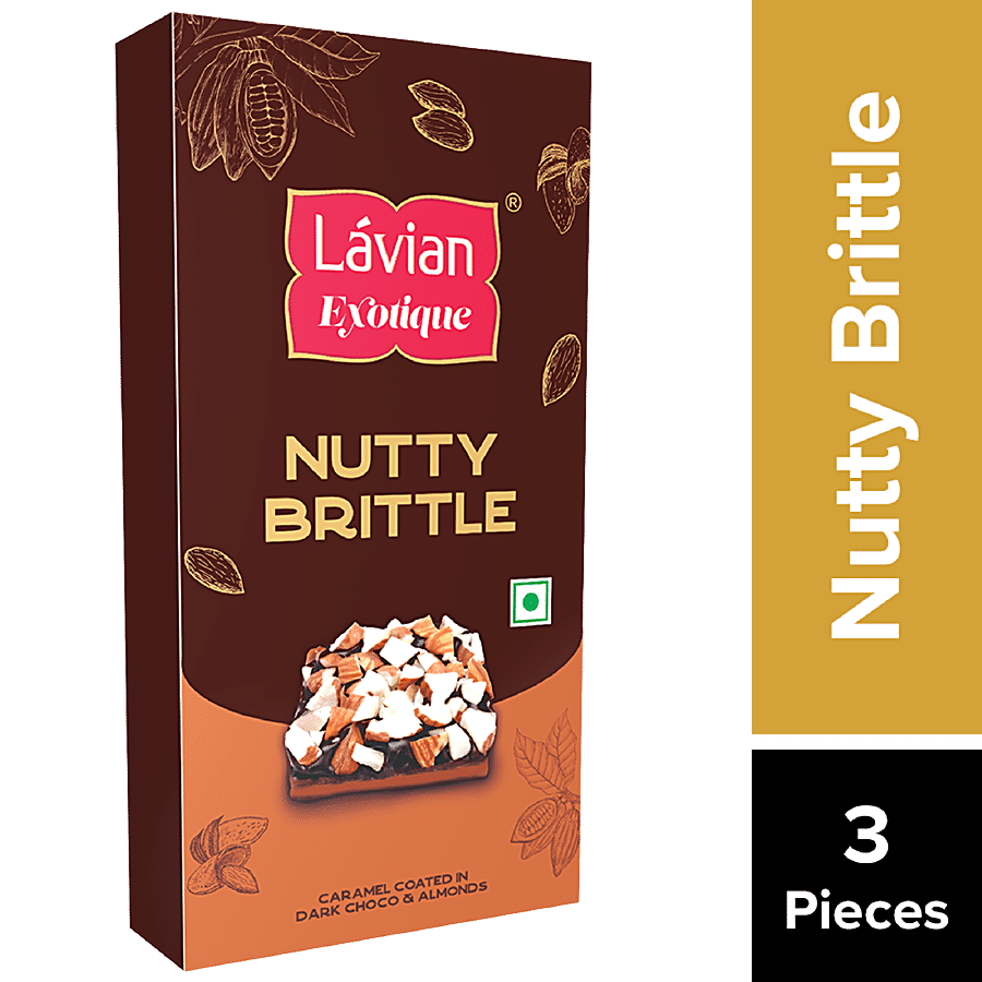 Lavian Exotique Nutty Brittle - Caramel Coated In Dark Choco & Almonds