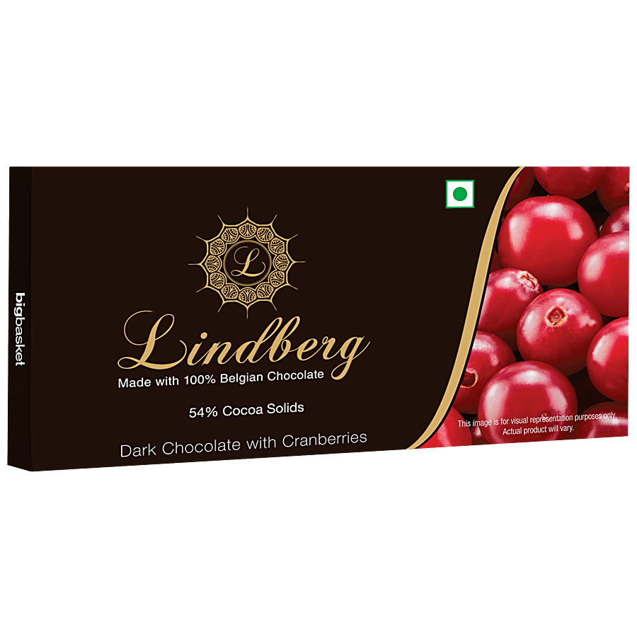 Lindberg 100% Belgian Dark Chocolate - Cranberries