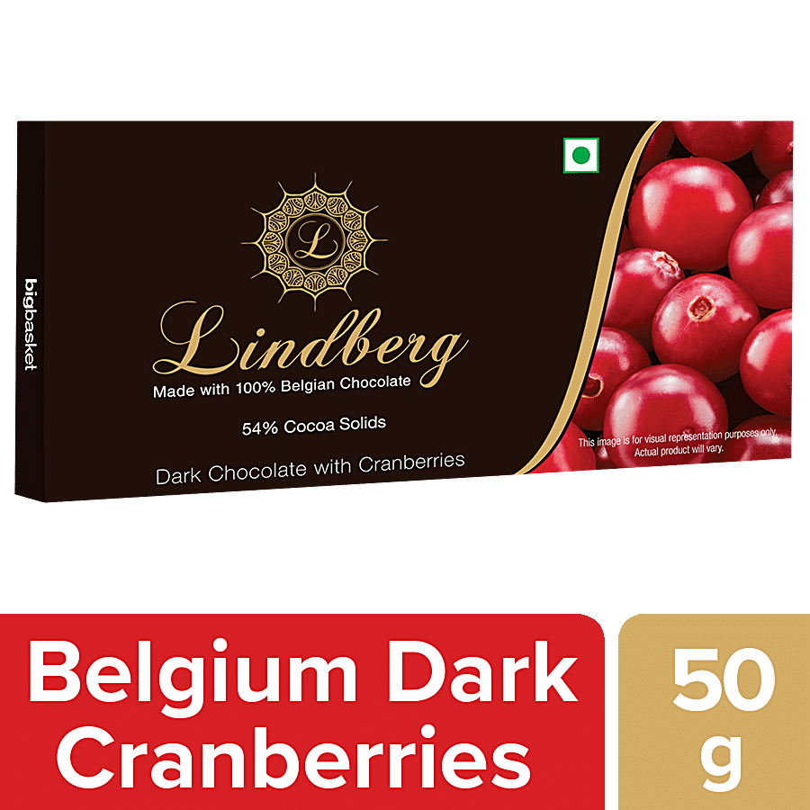 Lindberg 100% Belgian Dark Chocolate - Cranberries