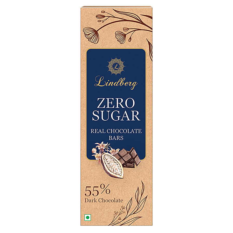 Lindberg Zero Sugar Real Dark Chocolate Bar - 55% Cocoa