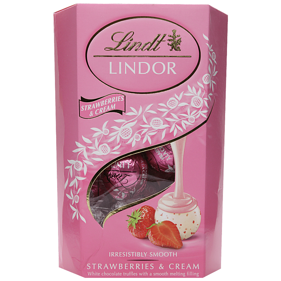 Lindt Lindor White Chocolate Truffles - Strawberries & Cream