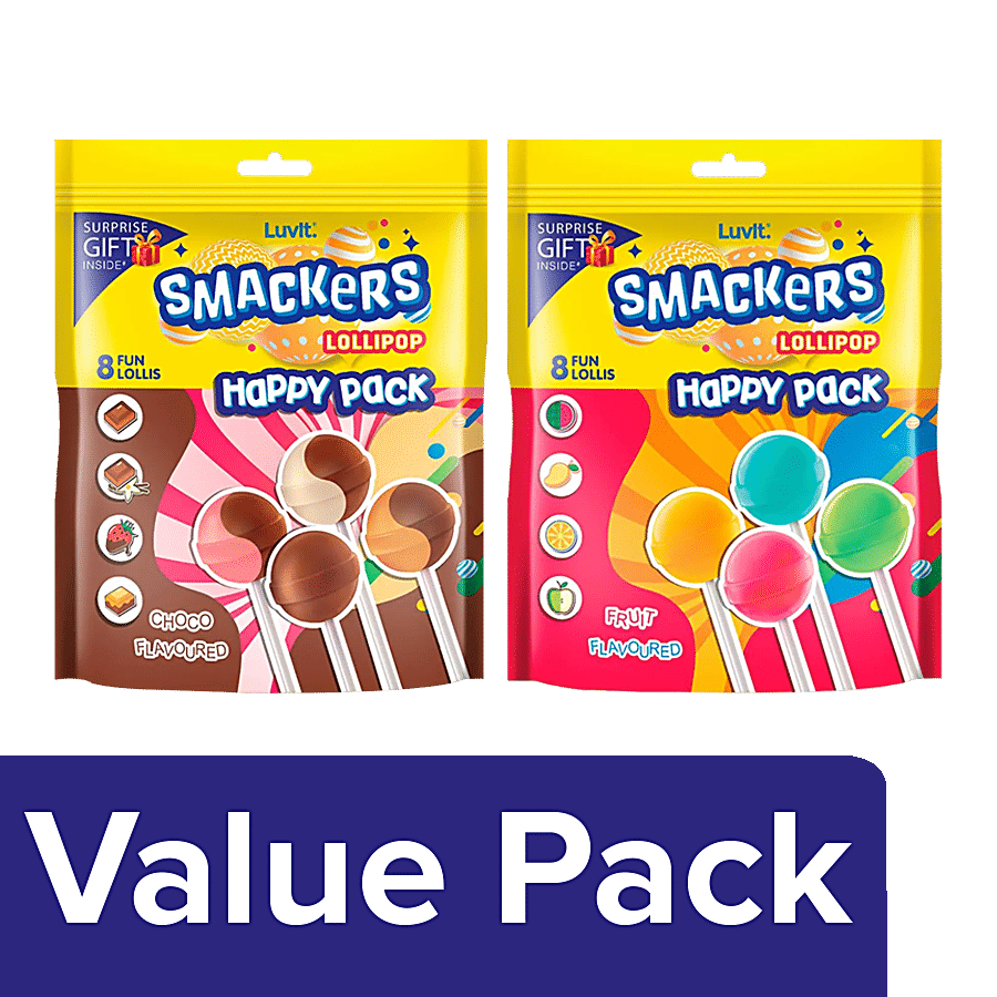 LuvIt Smackers Lolipop - Fruit & Choco Flavoured