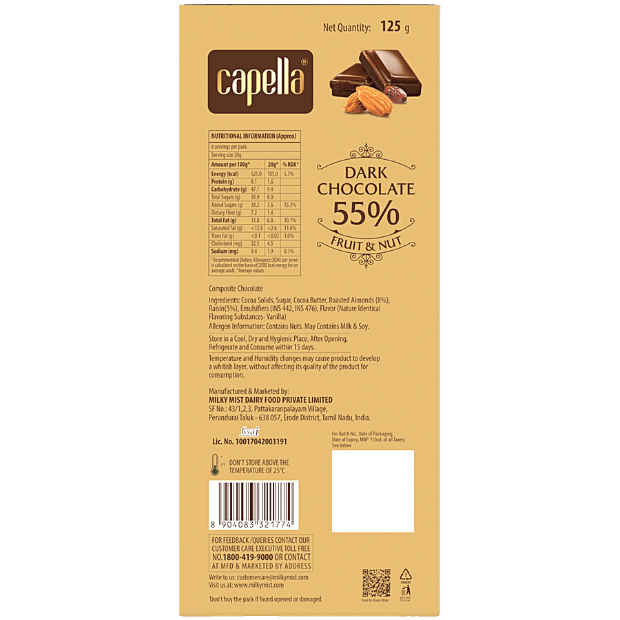 Milky Mist Capella 55% Dark Chocolate - Fruit & Nut