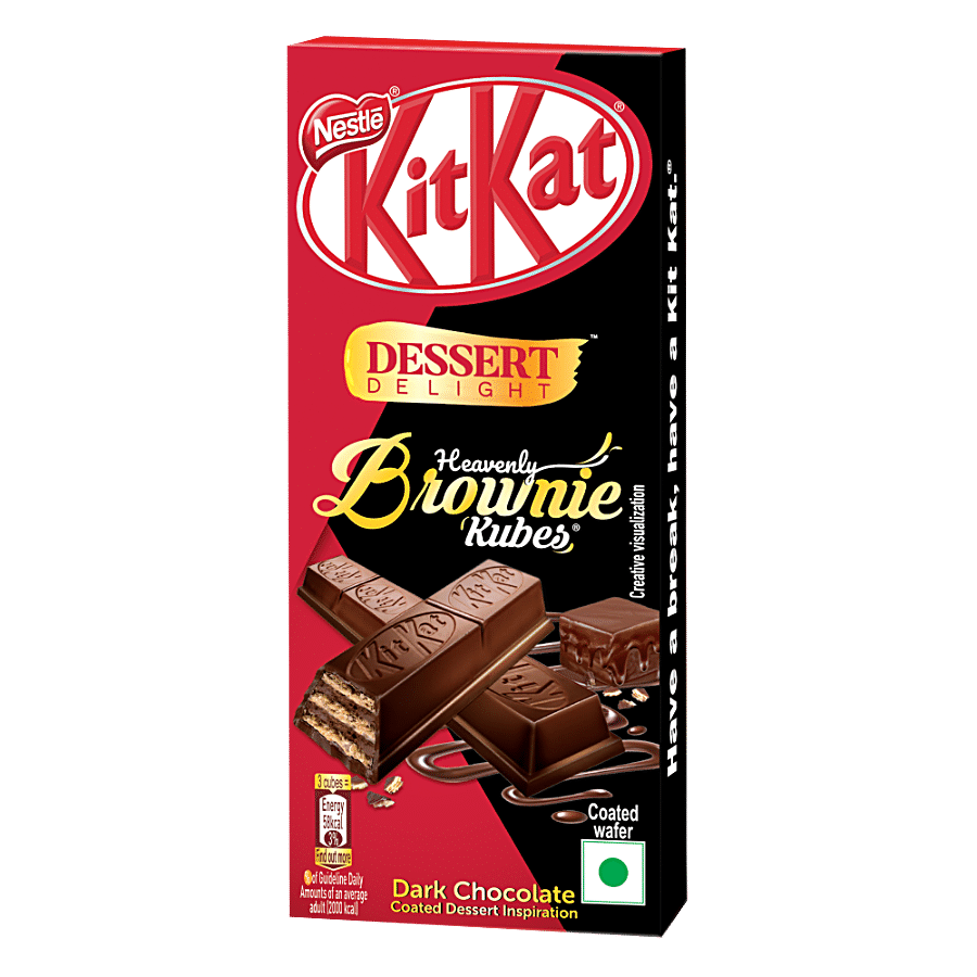 Nestle  Kitkat Dessert Delight Heavenly Brownie Kubes Coated Wafer - Dark Chocolate