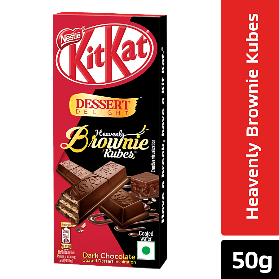 Nestle  Kitkat Dessert Delight Heavenly Brownie Kubes Coated Wafer - Dark Chocolate