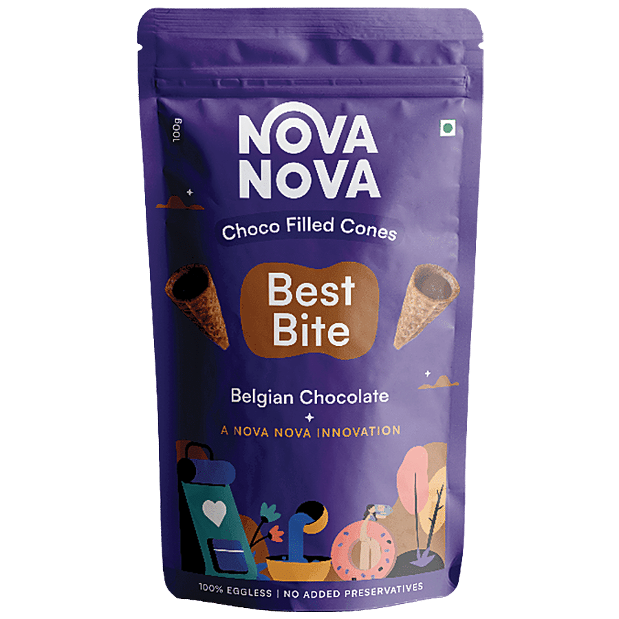 Nova Nova  Best Bite Choco Filled Cones - Belgian Chocolate