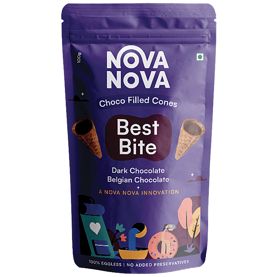 Nova Nova  Best Bite Choco Filled Cones - Dark & Belgian Chocolate