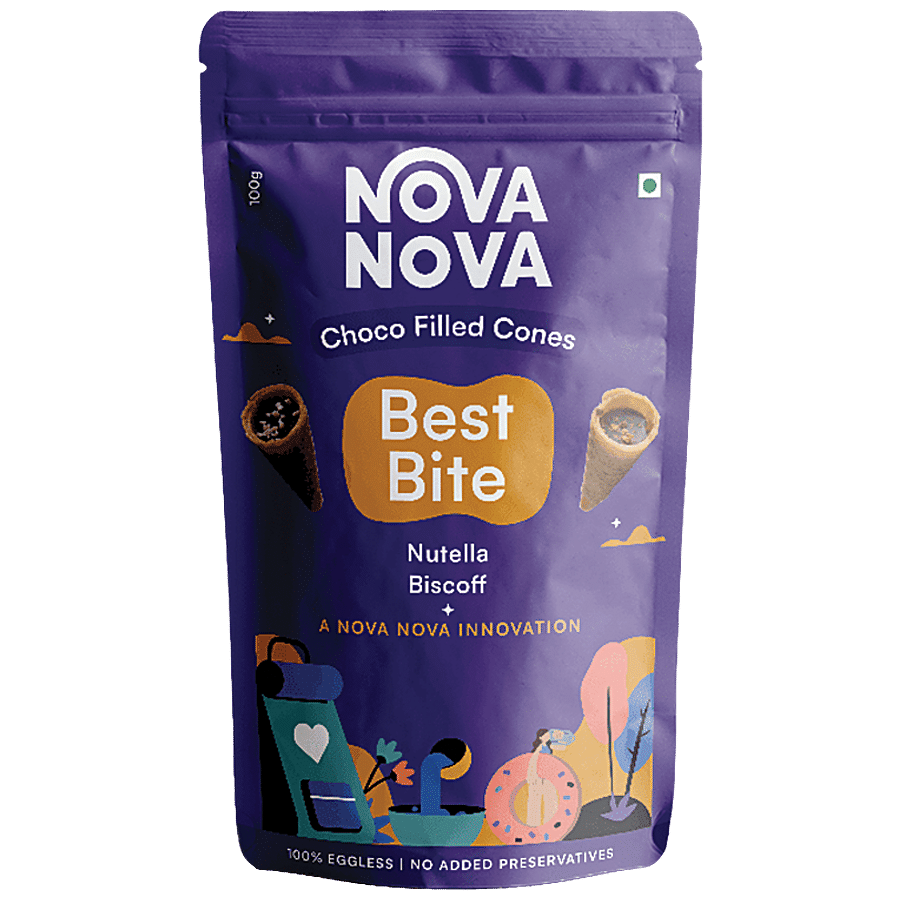 Nova Nova  Best Bite Choco Filled Cones - Nutella Biscoff