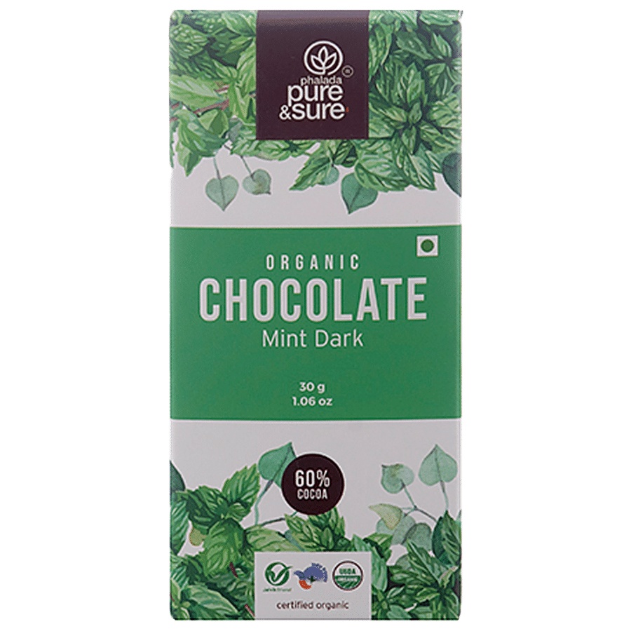 Phalada Pure & Sure Organic Chocolate Bar - Mint Dark