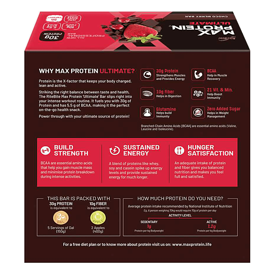 RiteBite Max Protein Bar Ultimate Choco Berry 30gm Protein Bar