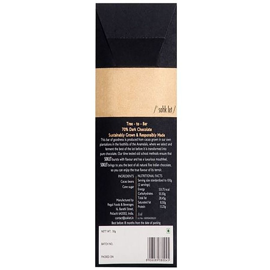 Soklet 70% Dark Chocolate Bar