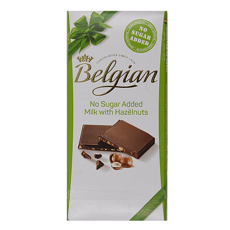 The Belgian No Sugar Added Milk Chocolate - Hazelnut