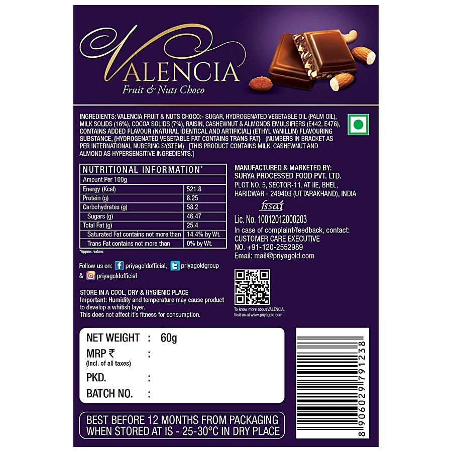 Valencia Fruit & Nuts Chocolate