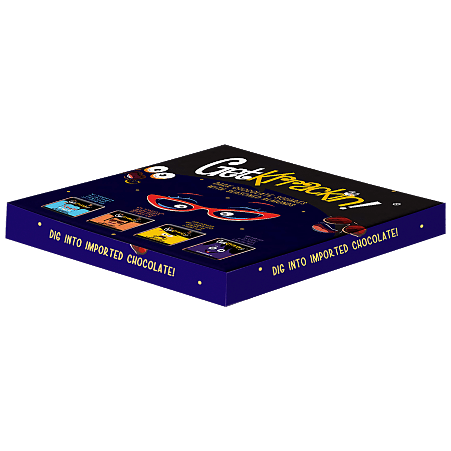 GetKrrackin Dark Chocolate Square With Seasoned Almonds - Gift Box