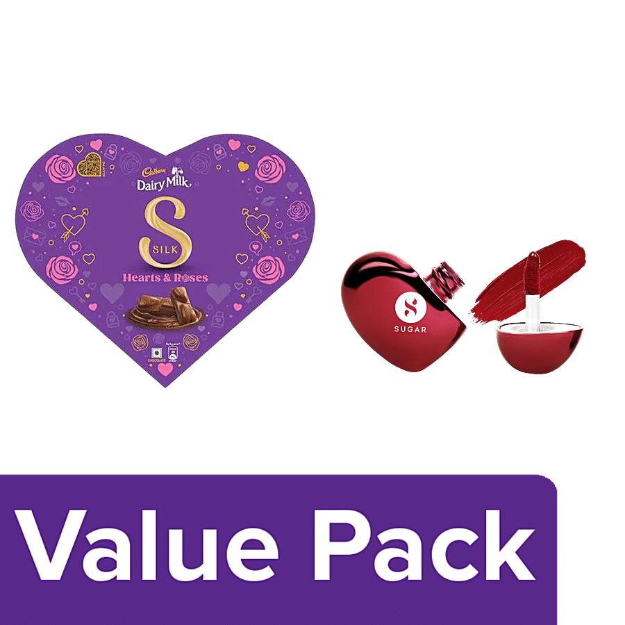 bb Combo Sugar La La Love 18 Hour Liquid Lips & Cadbury Dairy Milk Silk Heart Shaped Box