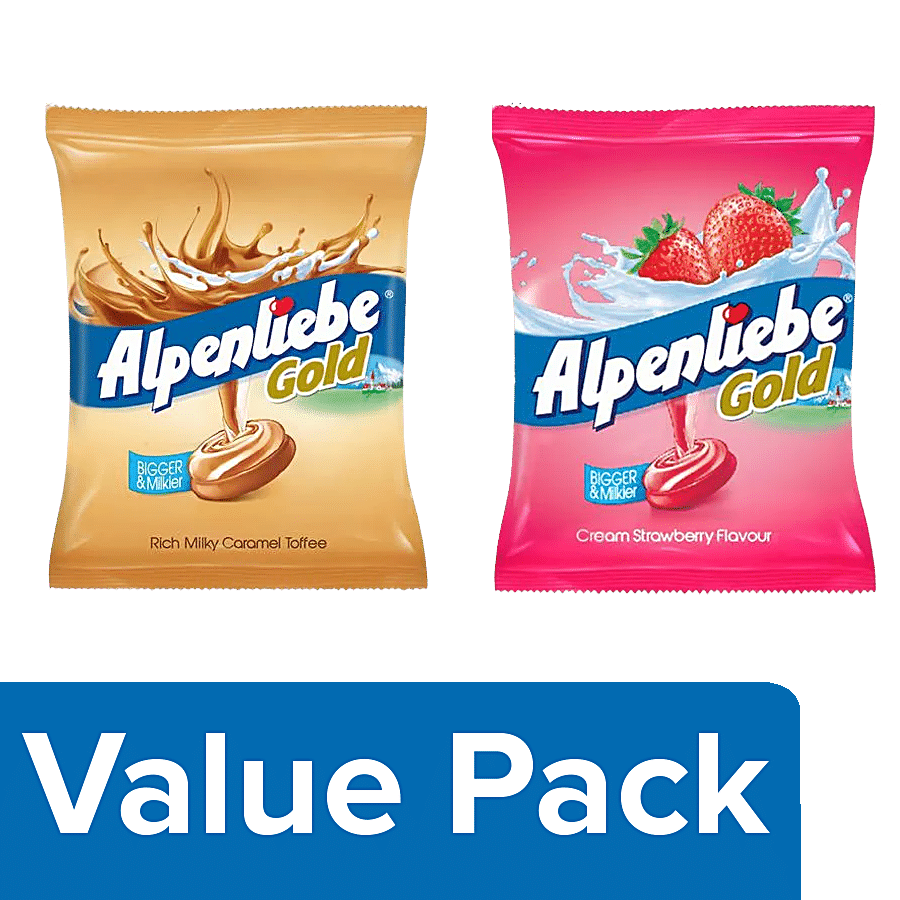 ALPENLIEBE Caramel Candy Pouch + Cream Strawberry Candy