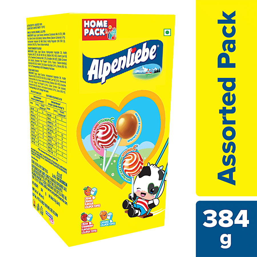 ALPENLIEBE Lollipop - Cream Orange & Strawberry & Caramel Flavour