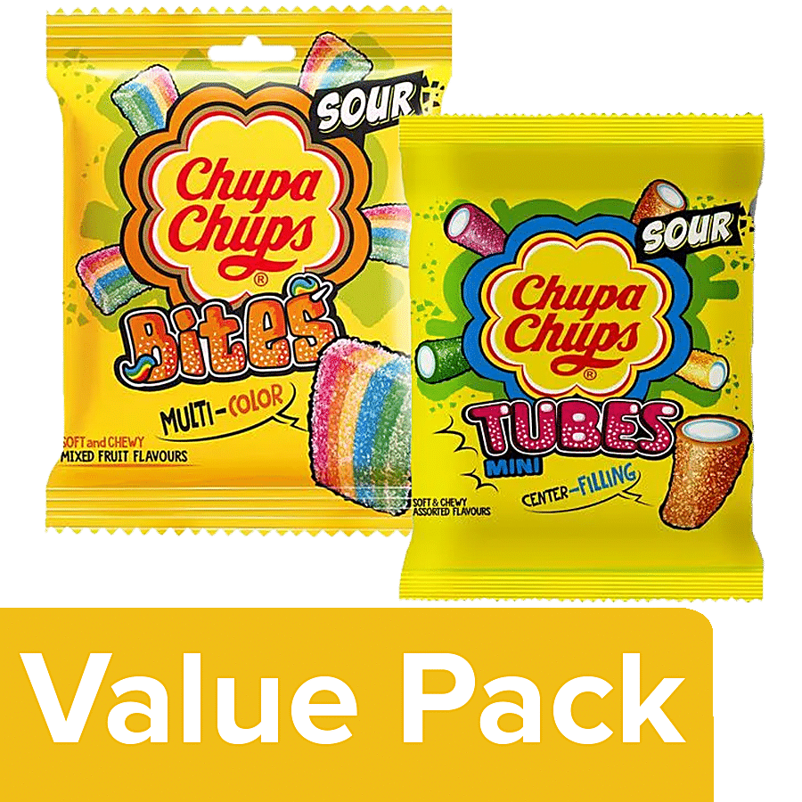 Chupa Chups Combo Pack Of Sour Bites & Sour Tubes