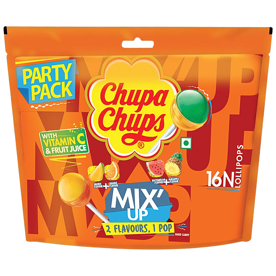 Chupa Chups Mix'up Flavoured Lollipop - With Vitamin C & Fruit Juice