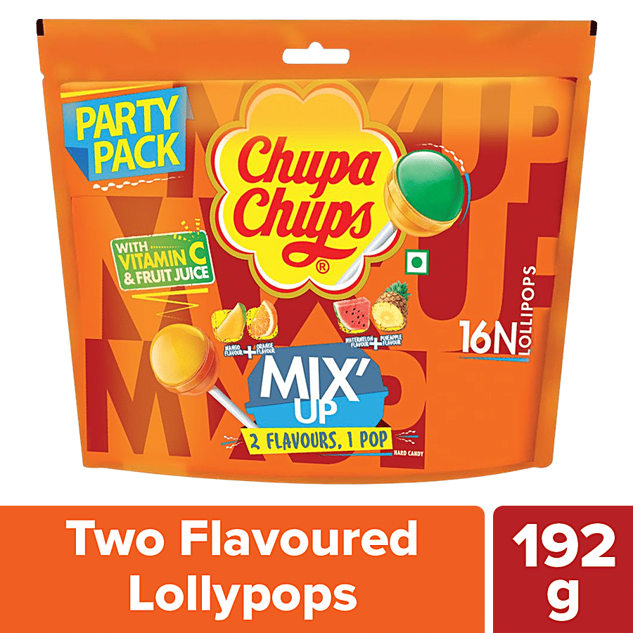 Chupa Chups Mix'up Flavoured Lollipop - With Vitamin C & Fruit Juice