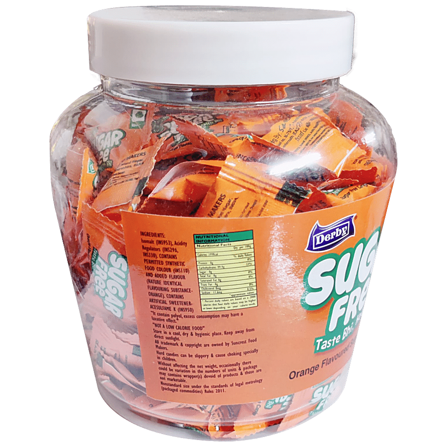 DERBY Orange Flavoured Sugar Free Candy - Crunchy