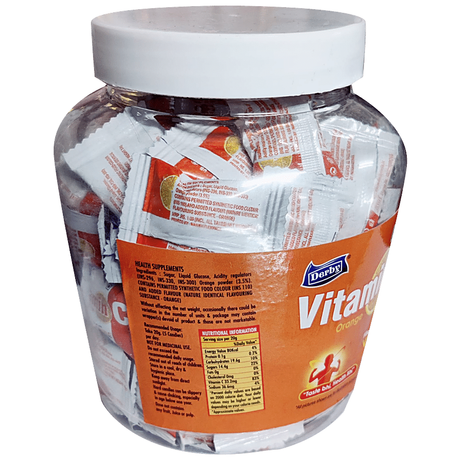 DERBY Vitacin Orange Flavoured Candy - Rich In Vitamin C