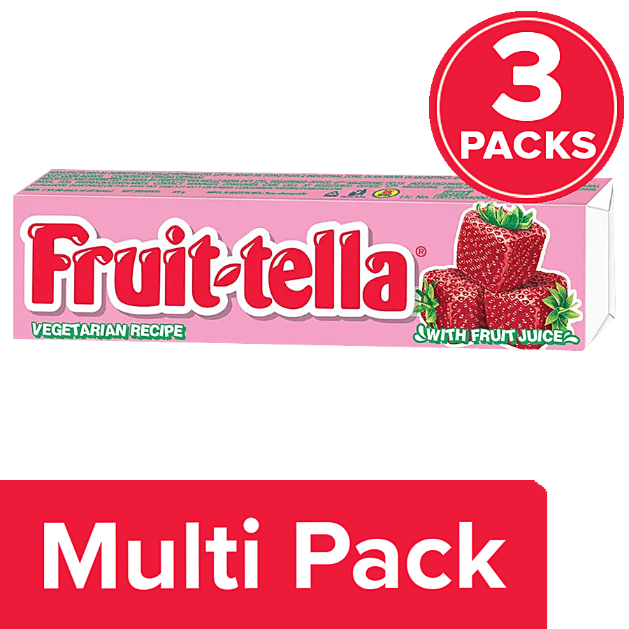 Fruit-Tella  Chewy Toffee Stick - Strawberry Flavour