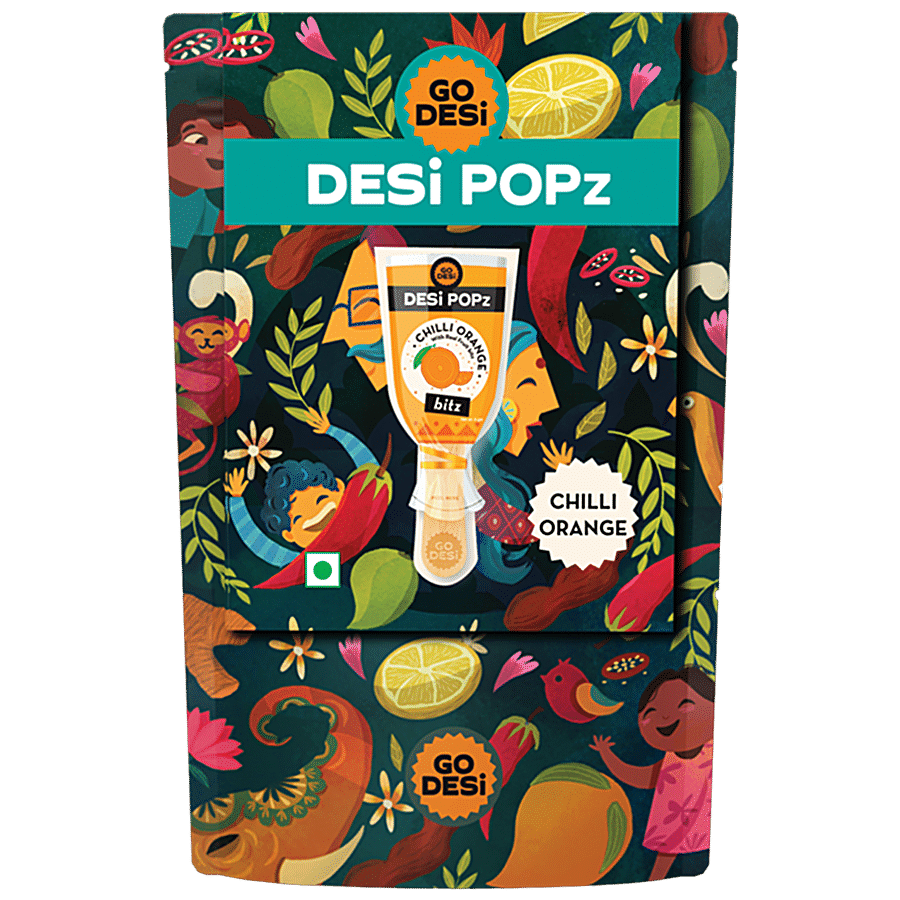 GO DESi Chilli Orange Desi Popz Lollipop Candy