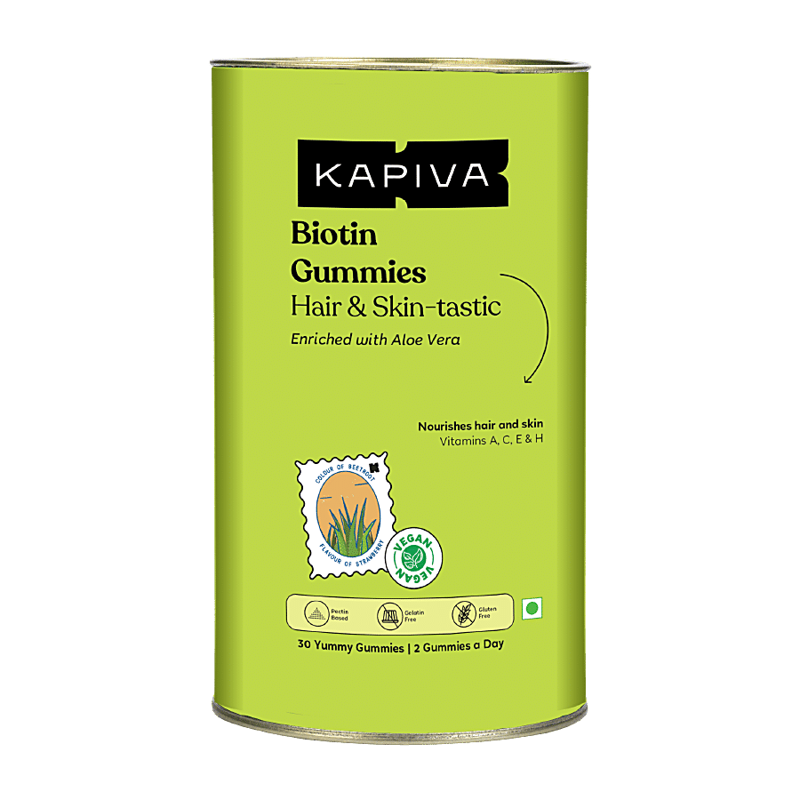 Kapiva Biotin Gummies - Enriched With Aloe Vera