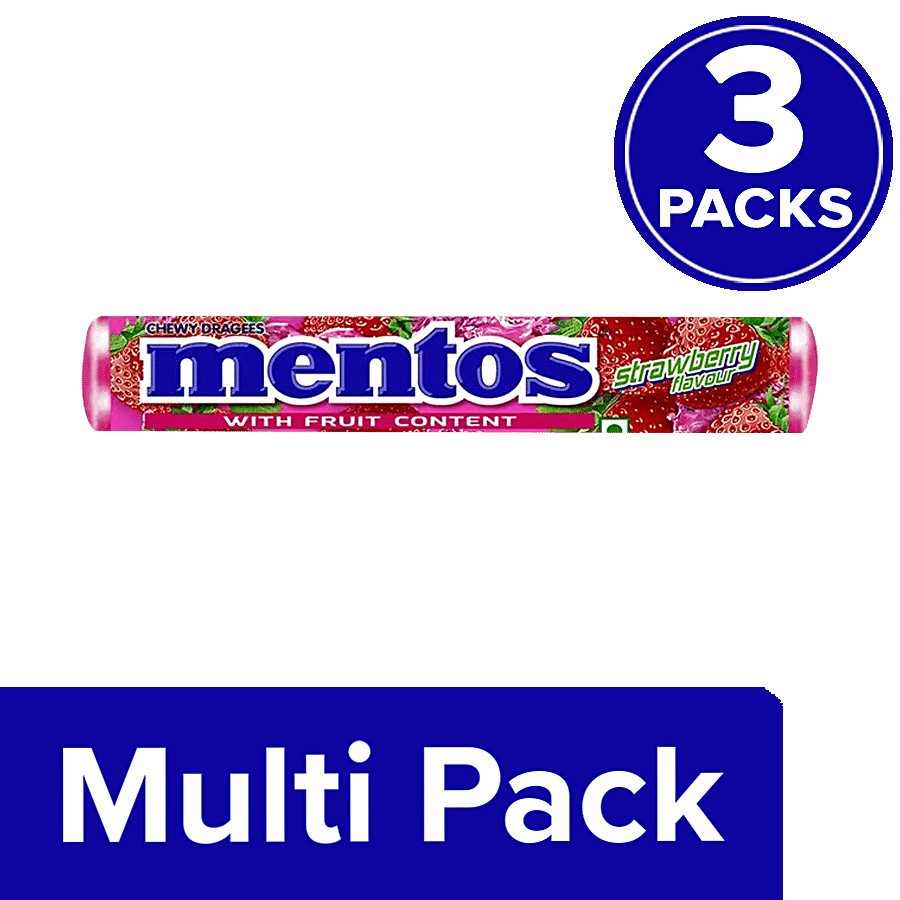 Mentos Chewy Candy Stick - Strawberry Flavour