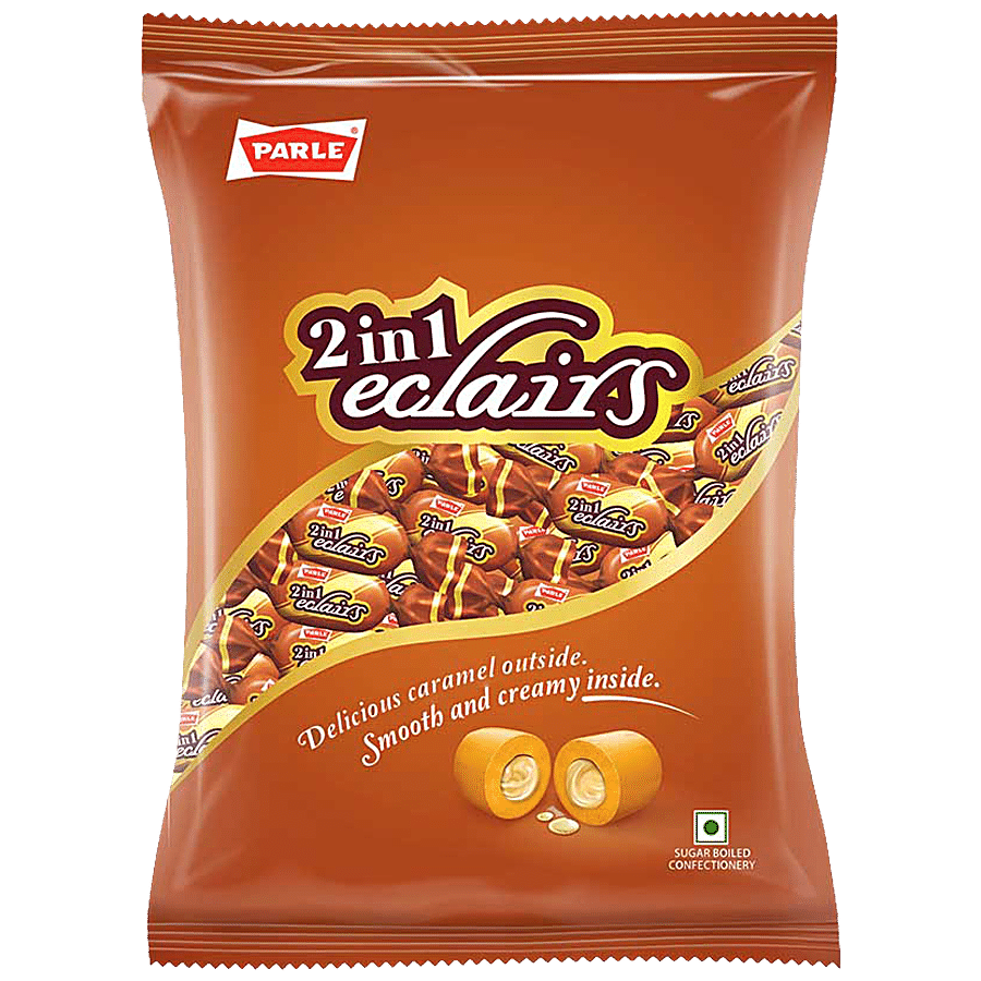 PARLE 2 In 1 Eclairs Toffee - Enriched With Milk & Vanilla