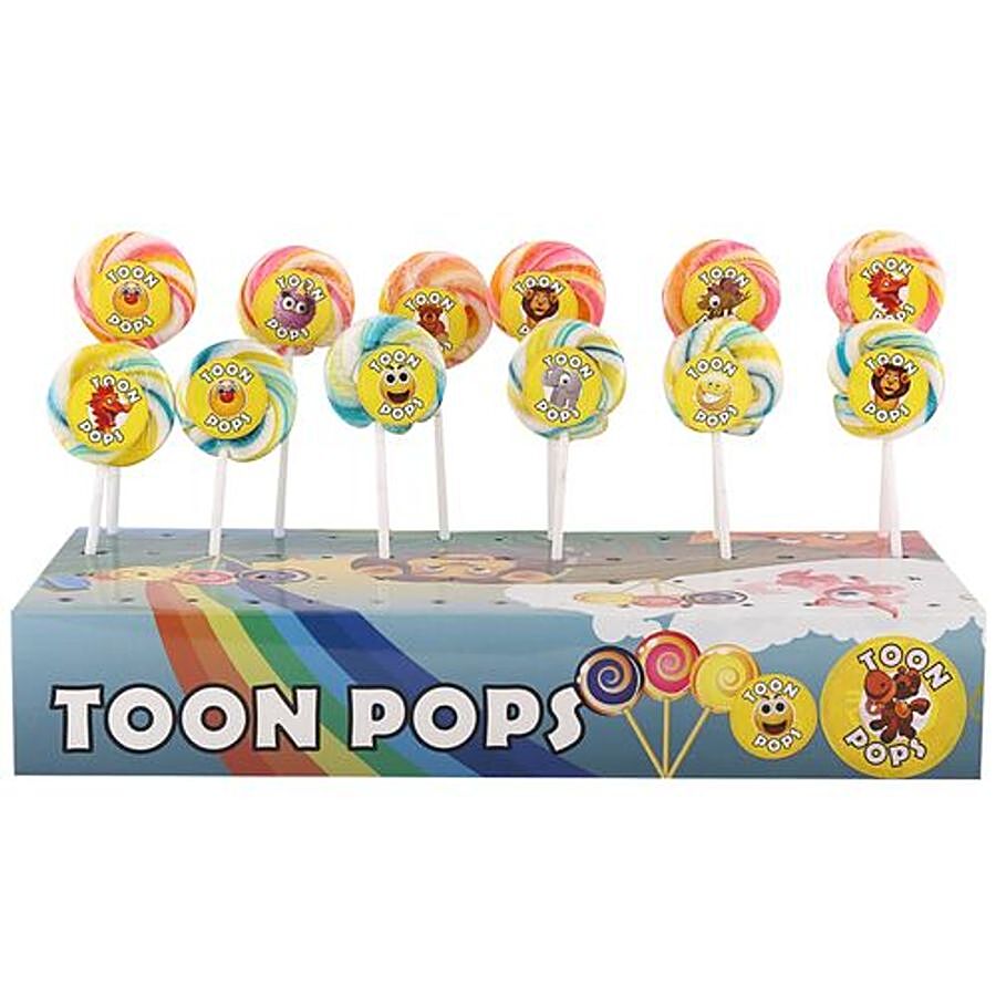 Toonpops Swirlpop Round Shape 1.5 Dia With Fun Cartoon Stickers