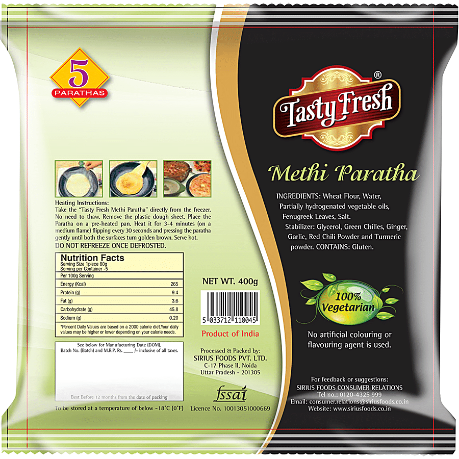 Tasty Fresh  Paratha - Methi