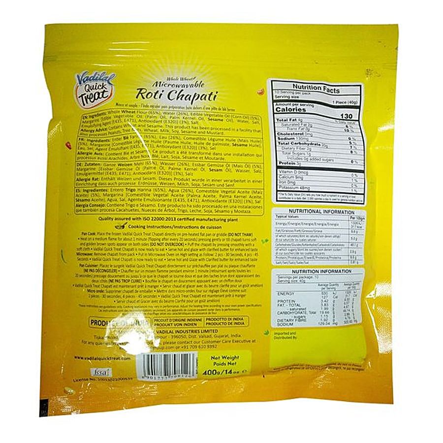 Vadilal Quick Treat Frozen Food - Roti