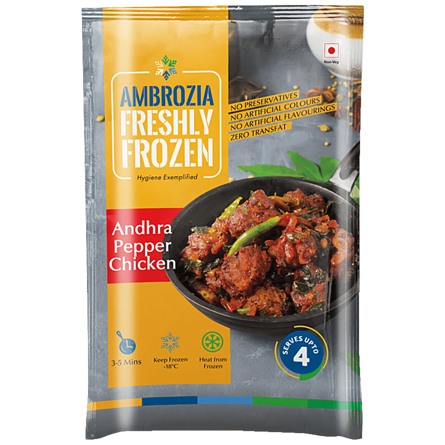 Ambrozia Freshly Frozen Andhra Pepper Chicken - Ready To Cook