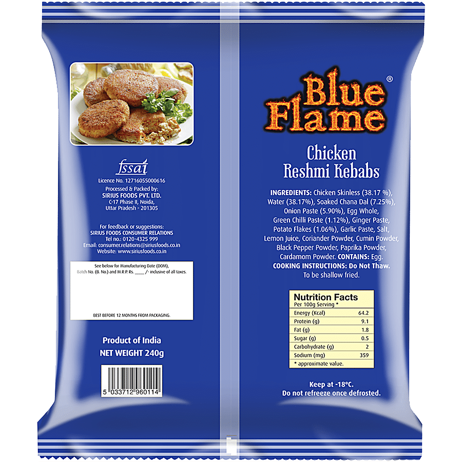 Blue Flame  Chicken Reshmi Kebab