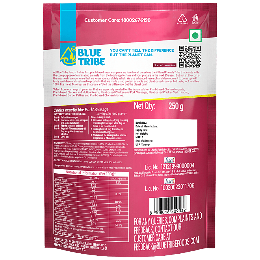 Blue Tribe Foods Pork Sausages - Plant Based