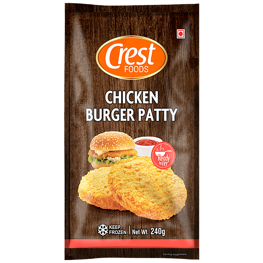 Crest Foods Chicken Burger Patty - Ready To Fry