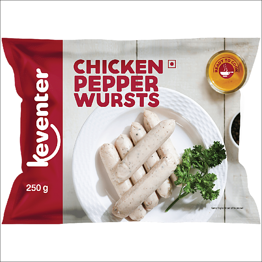 Keventer Ready To Cook Frozen Snack - Chicken Pepper Wursts