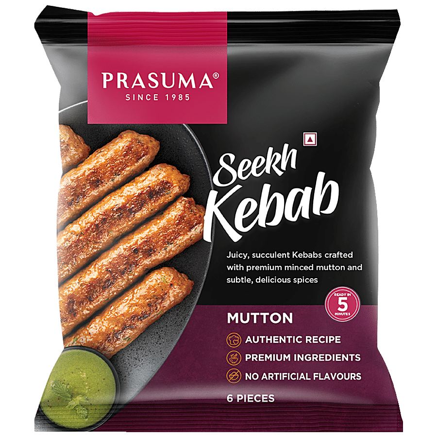 Prasuma Mutton Seekh Kebab With Aromatic Spices - Juicy & Soft