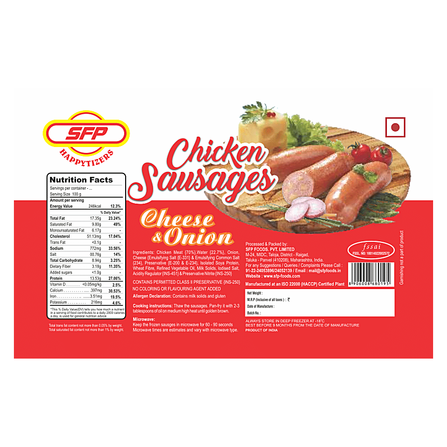 SFP Chicken Sausages - Cheese & Onion