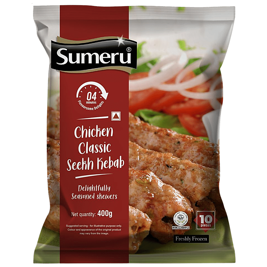 Sumeru Chicken Classic Seekh Kebab - Delightfully Seasoned Skewers