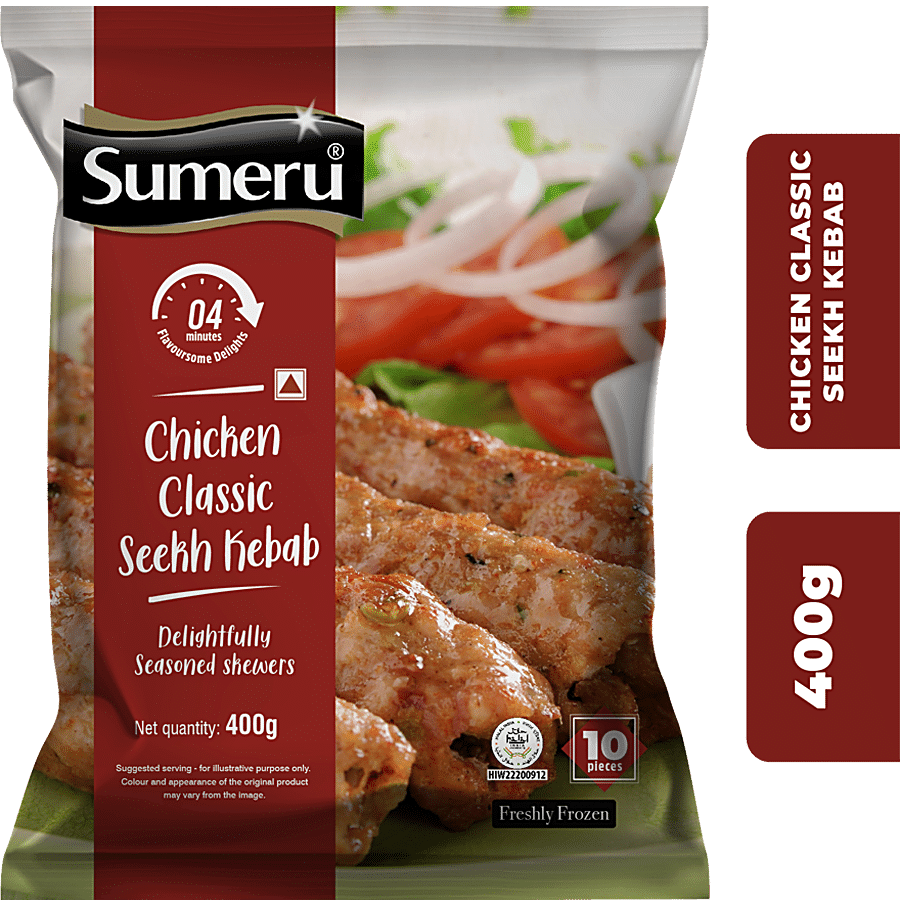 Sumeru Chicken Classic Seekh Kebab - Delightfully Seasoned Skewers