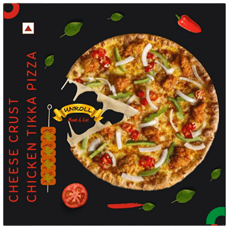 UNROLL Cheese Crust Chicken Tikka Pizza - Ready To Eat