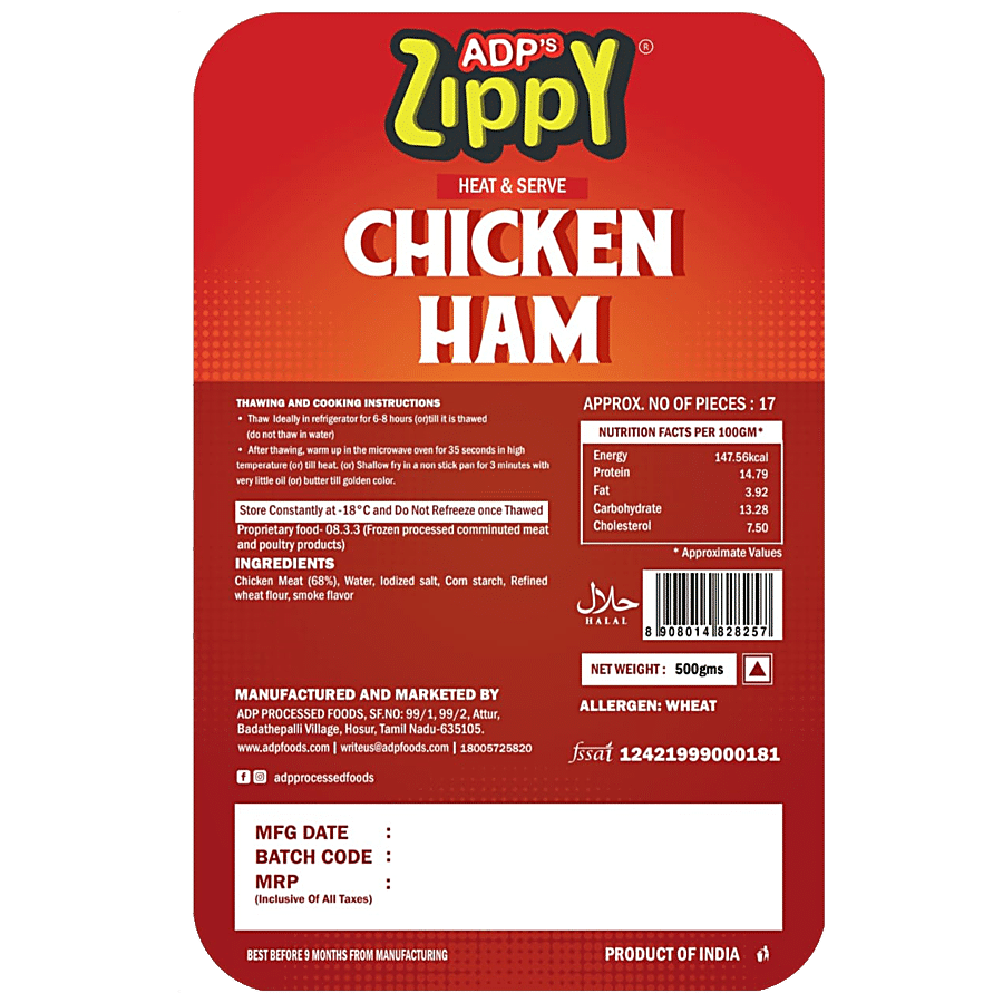 ZIPPY Chicken Ham - Heat & Serve