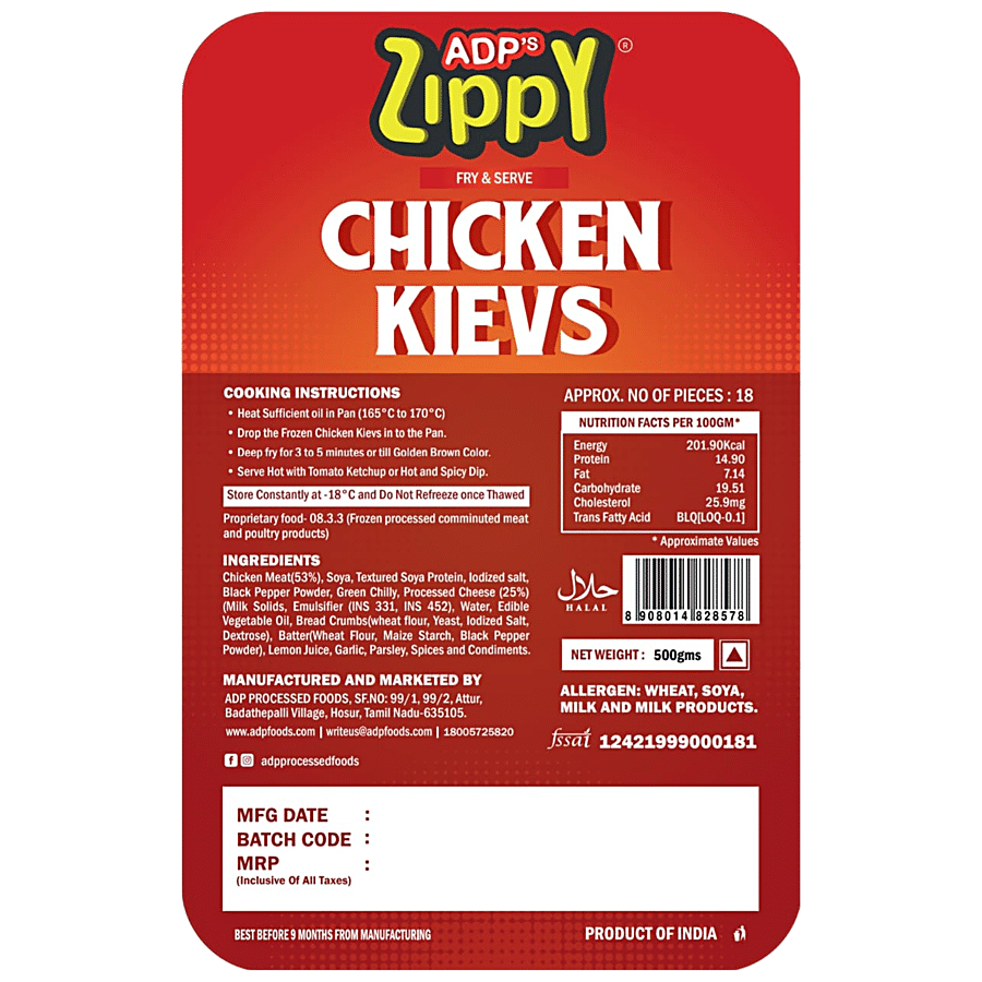 ZIPPY Chicken Kievs - Fry & Serve