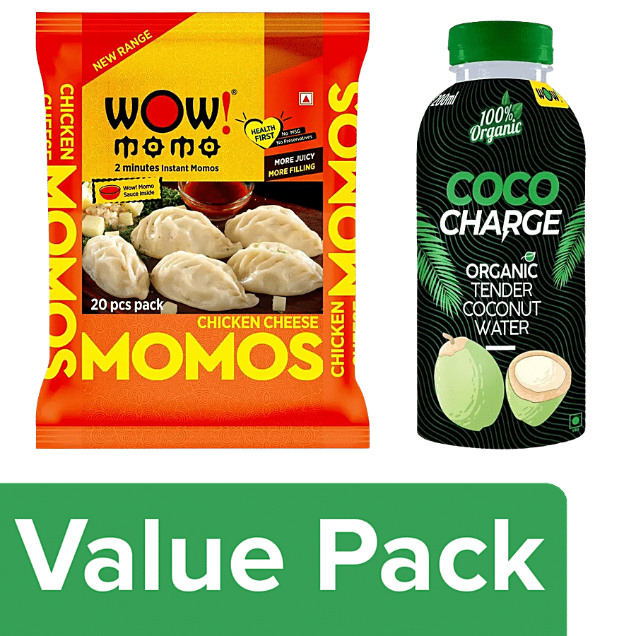 bb Combo Wow! Chicken Cheese Momos 20p + Wow! Organic Coconut Water 200ml