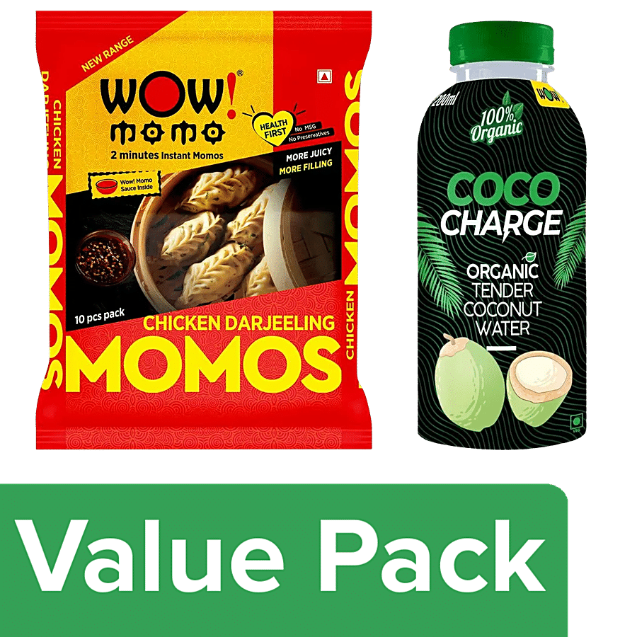 bb Combo Wow! Chicken Darjeeling Momos 10p + Wow! Organic Coconut Water 200ml