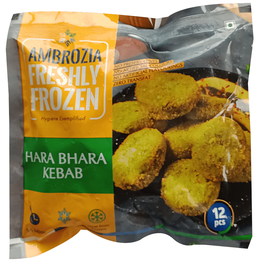 Ambrozia Freshly Frozen Hara Bhara Kebab - No Added Preservatives & Artificial Colours