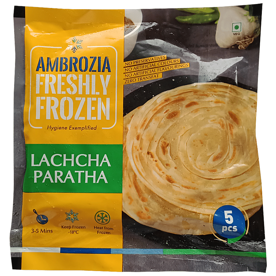 Ambrozia Freshly Frozen Lachcha Paratha - No Added Preservatives & Artificial Colours